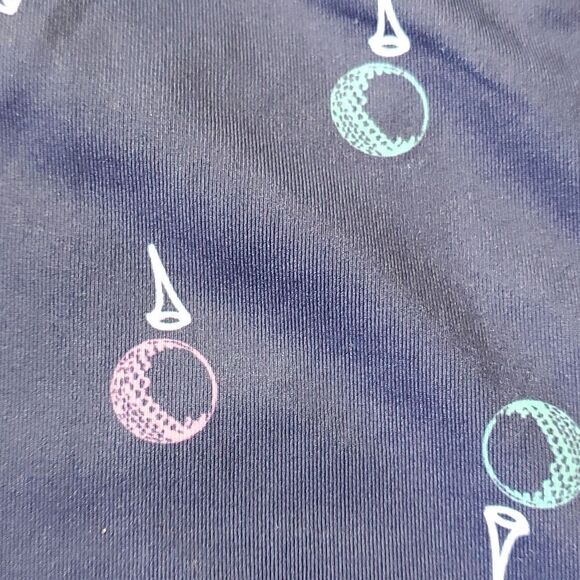 Lilly green skort. Navy blue with golf balls. Size Small. Scalloped hem. - Picture 3 of 11